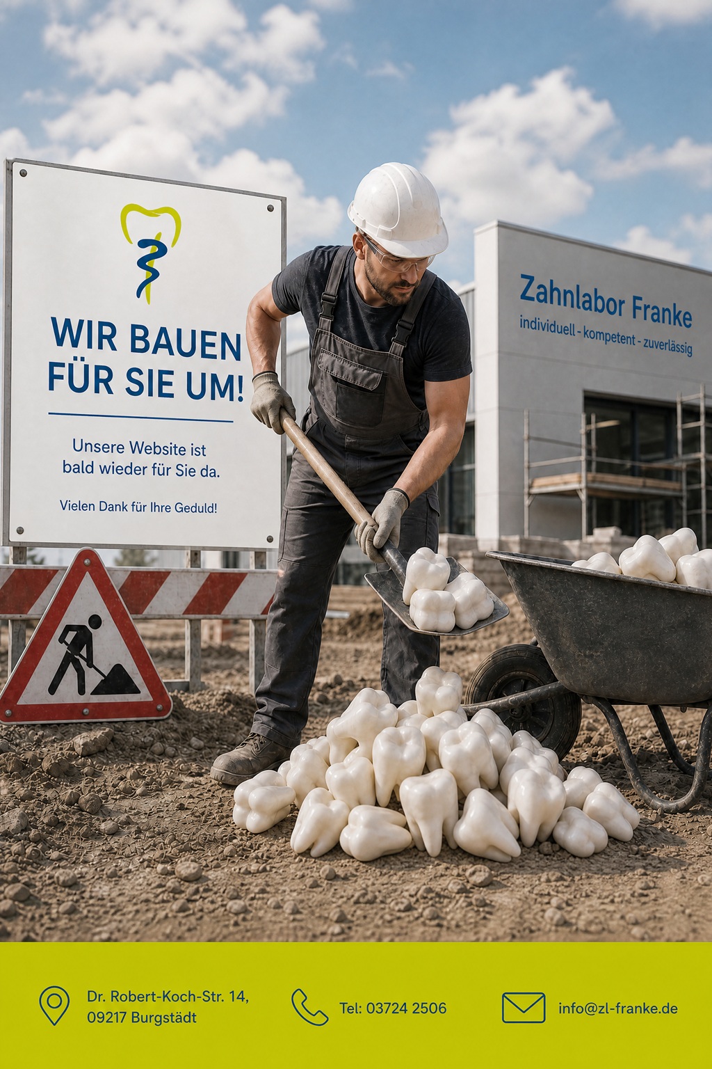 Hier entsteht eine neue Internetseite für Zahnlabor Franke